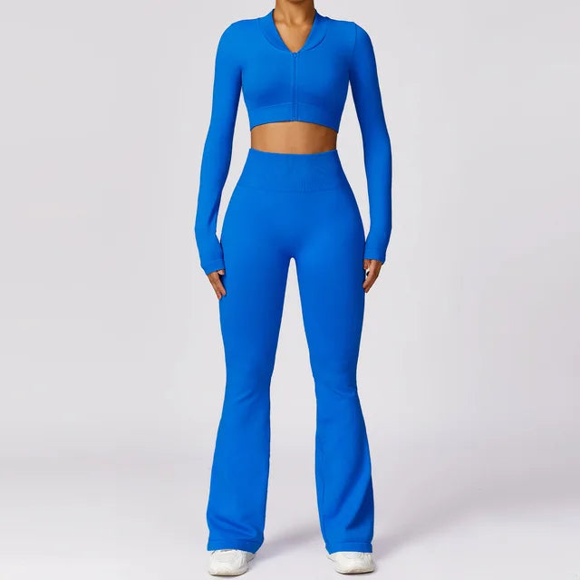 2PCS Seamless Women Yoga Set Sportswear Gym Push Up Workout