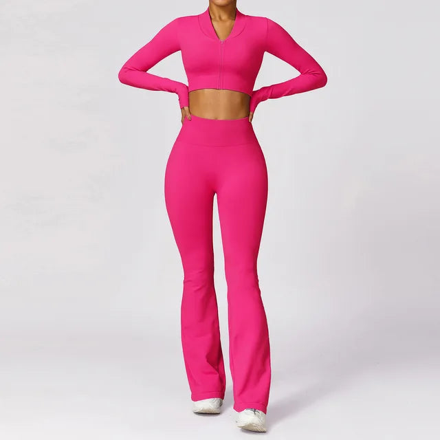 2PCS Seamless Women Yoga Set Sportswear Gym Push Up Workout