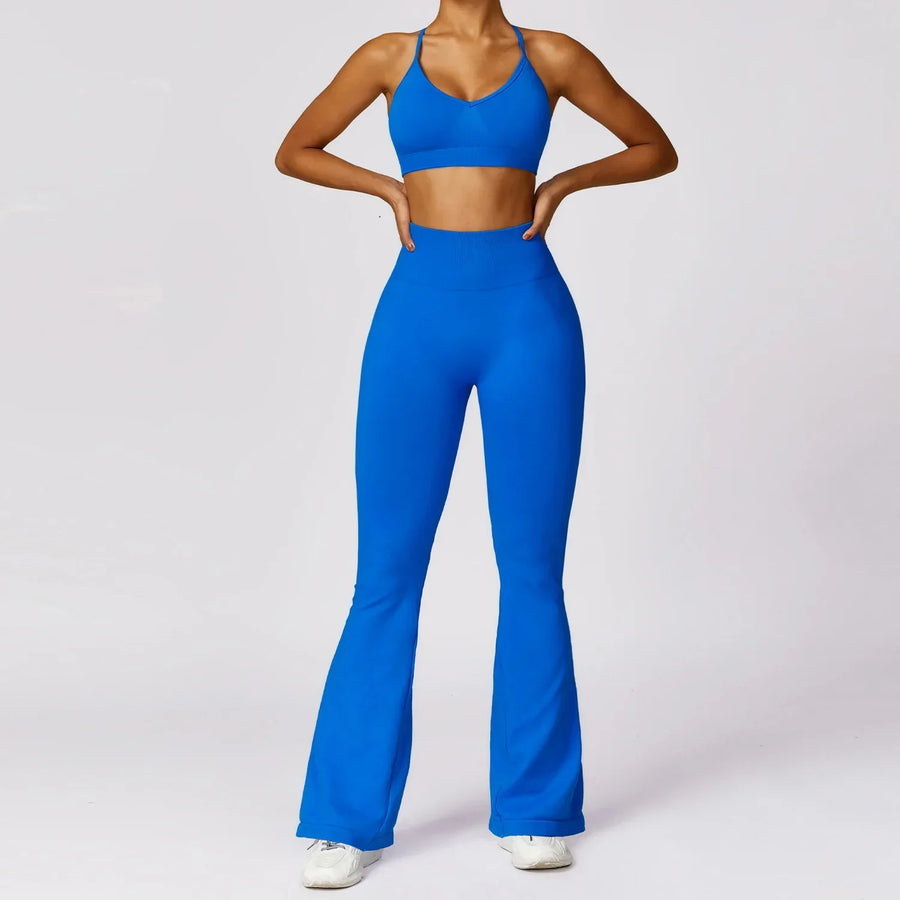 2PCS Seamless Women Yoga Set Sportswear Gym Push Up Workout