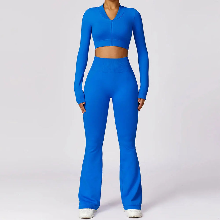 2PCS Seamless Women Yoga Set Sportswear Gym Push Up Workout
