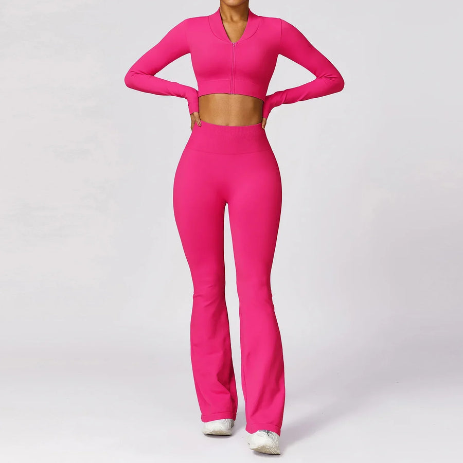2PCS Seamless Women Yoga Set Sportswear Gym Push Up Workout
