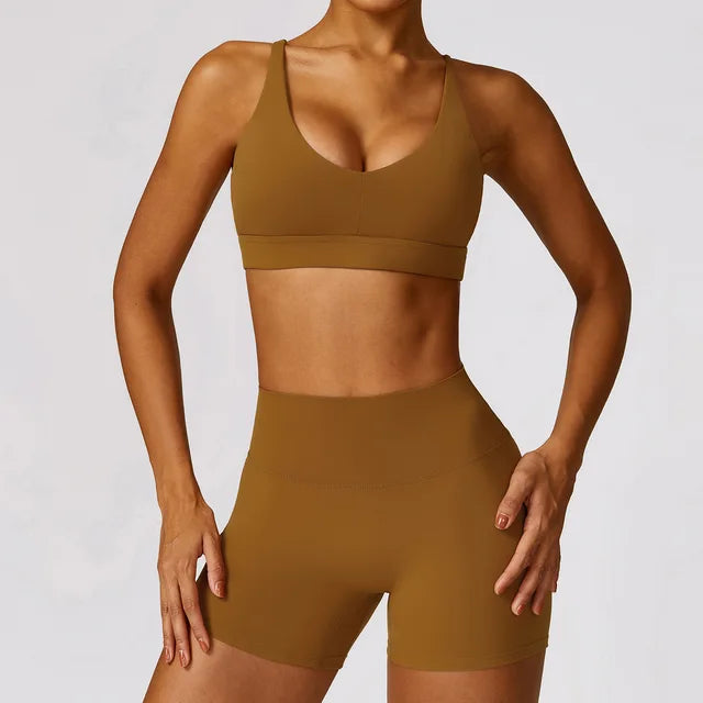 2PCS Yoga Set Gym Clothes Sportswear Yoga Suits For Women's Fitness