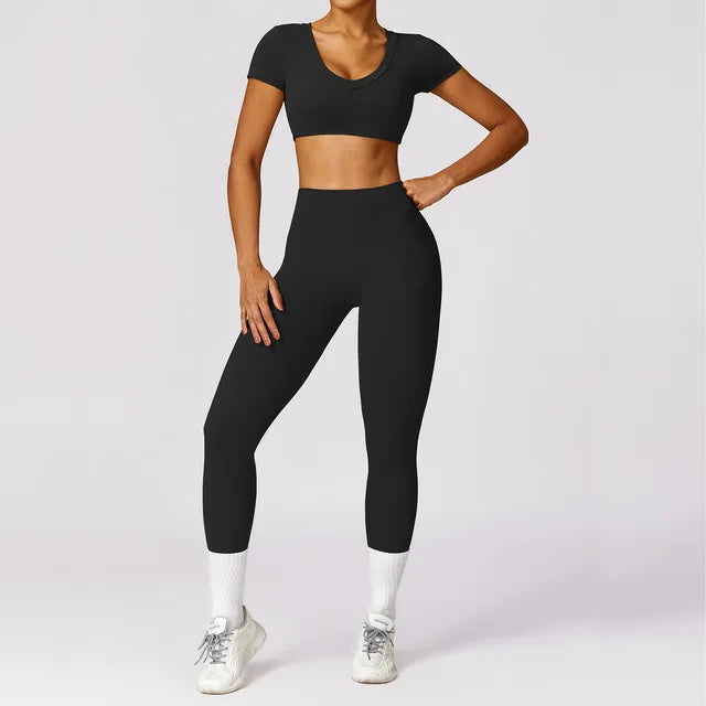 2PCS Yoga Set Gym Clothes Sportswear Yoga Suits For Women's Fitness