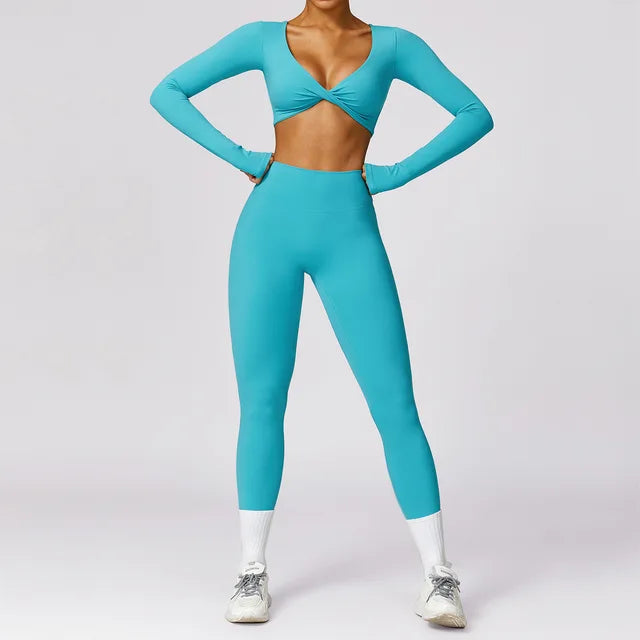2PCS Yoga Set Gym Clothes Sportswear Yoga Suits For Women's Fitness