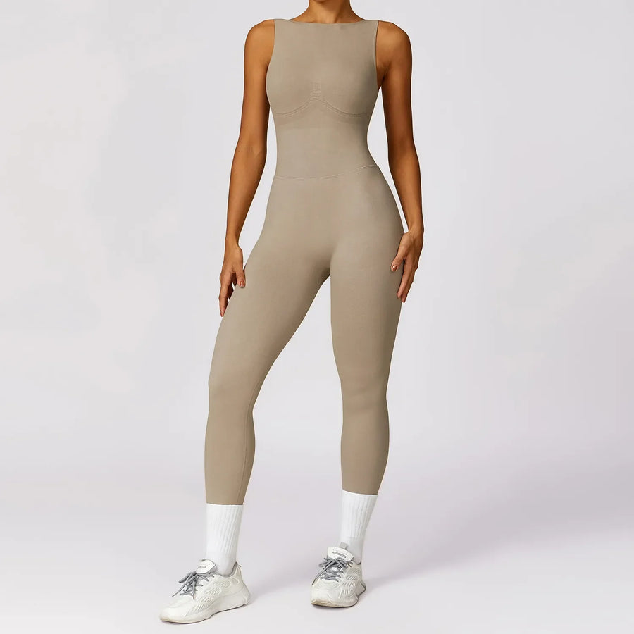 Gym Clothing Backless Set Short Fitness Bodysuit Siamese Workout Tracksuit