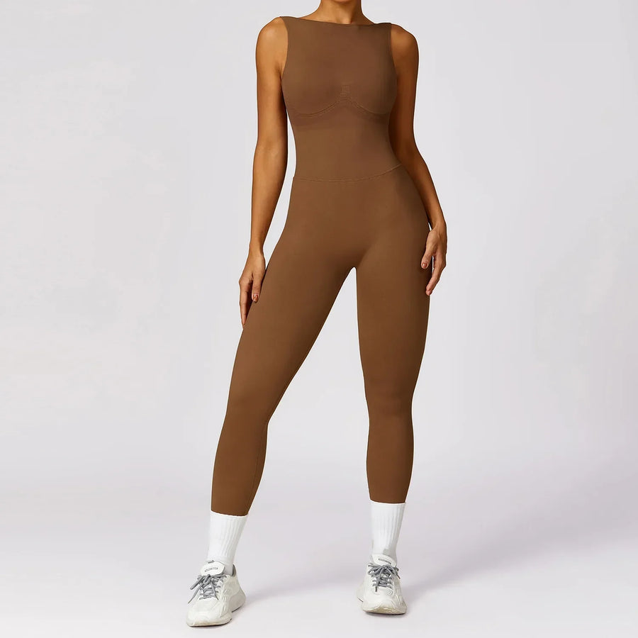 Gym Clothing Backless Set Short Fitness Bodysuit Siamese Workout Tracksuit