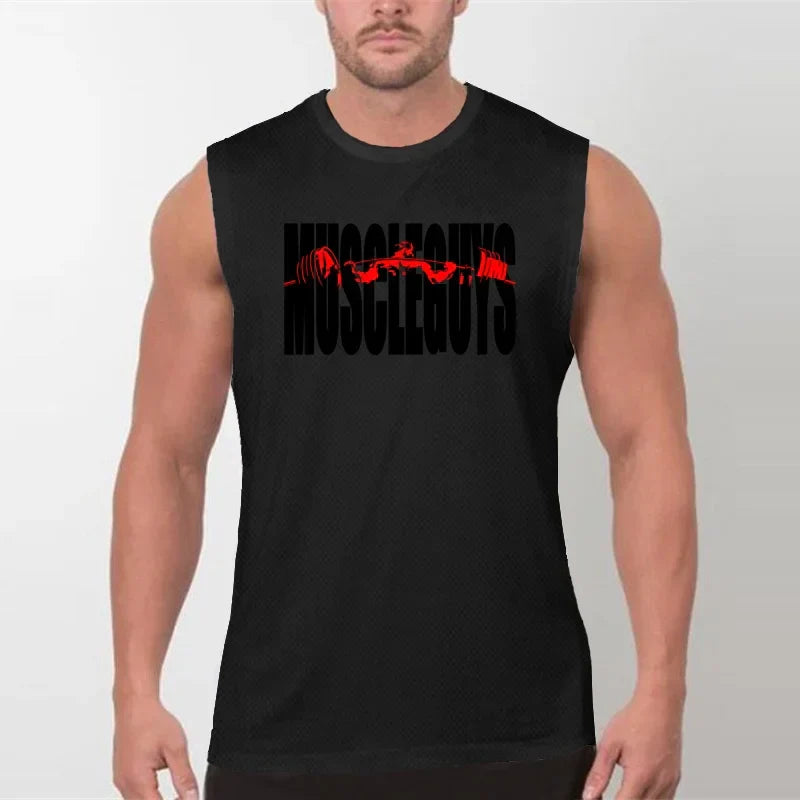 Comfortable Singlets Mesh Clothing Quick Dry Breathable Bodybuilding Vest