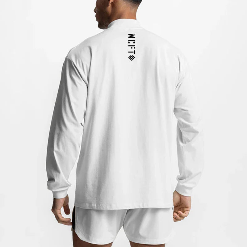 High-neck Long Sleeve Tshirt Breathable Fitness Fashion Clothing  T Shirt
