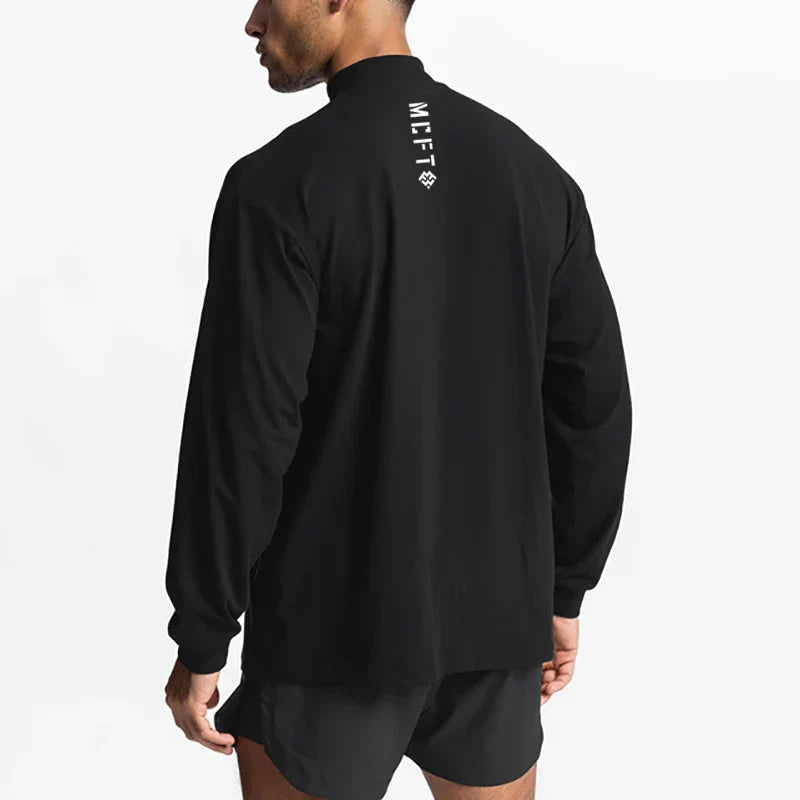 High-neck Long Sleeve Tshirt Breathable Fitness Fashion Clothing  T Shirt