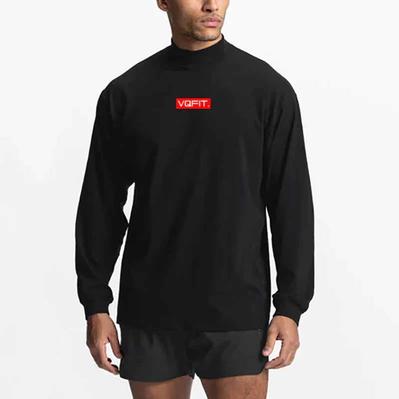 Bodybuilding  Casual T Shirt Sporting Running High-collar Long Sleeve Tshirt
