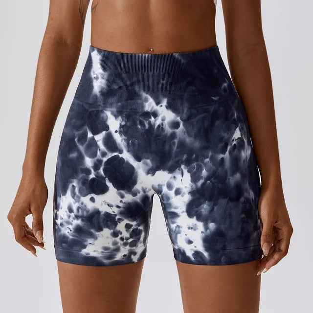 Tie Dyed Shorts Women Seamless Sports Shorts For Women Cycling Jogging Fitness High Waist Push Up Gym Shorts Women Yoga Clothing
