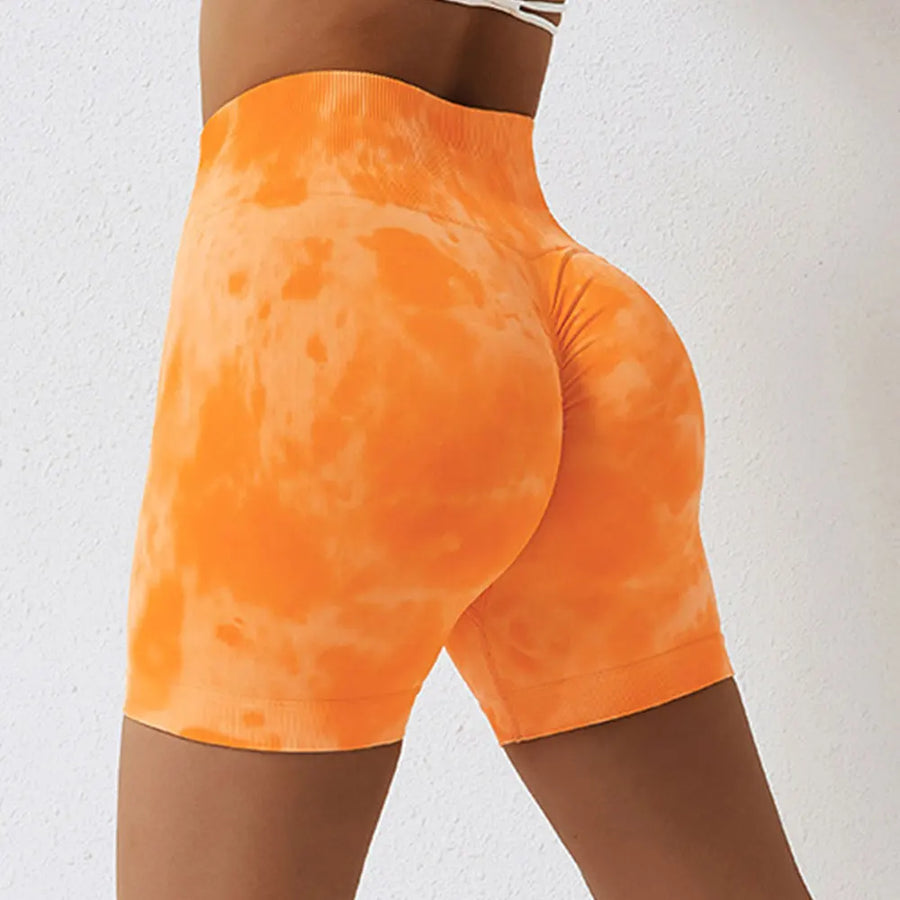 Tie Dyed Shorts Women Seamless Sports Shorts For Women Cycling Jogging Fitness High Waist Push Up Gym Shorts Women Yoga Clothing