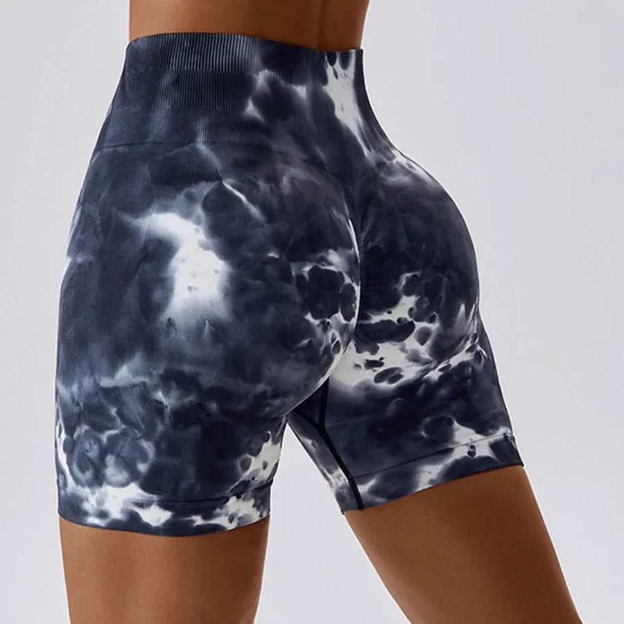 Tie Dyed Shorts Women Seamless Sports Shorts For Women Cycling Jogging Fitness High Waist Push Up Gym Shorts Women Yoga Clothing
