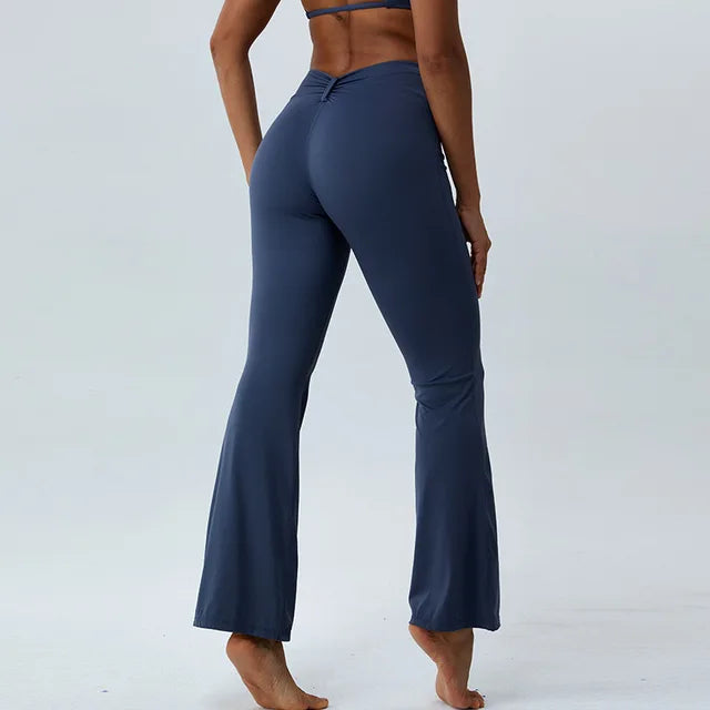 Women High Elasticity Flare Yoga Pants Pants Yoga Leggings Dance Slim Trousers Butt Workout High Waist Fitness Flared Leggings