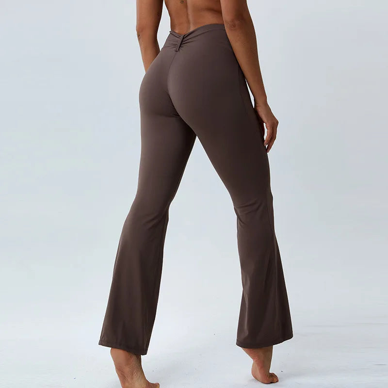Women High Elasticity Flare Yoga Pants Pants Yoga Leggings Dance Slim Trousers Butt Workout High Waist Fitness Flared Leggings