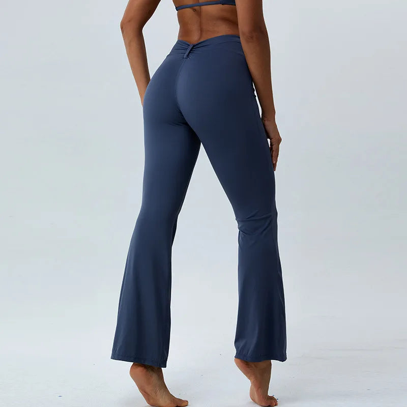 Women High Elasticity Flare Yoga Pants Pants Yoga Leggings Dance Slim Trousers Butt Workout High Waist Fitness Flared Leggings