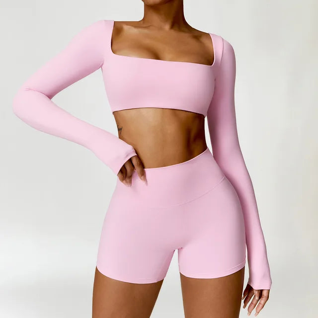 Women Tracksuit Yoga Set 2PCS Sportswear Workout Clothes Athletic