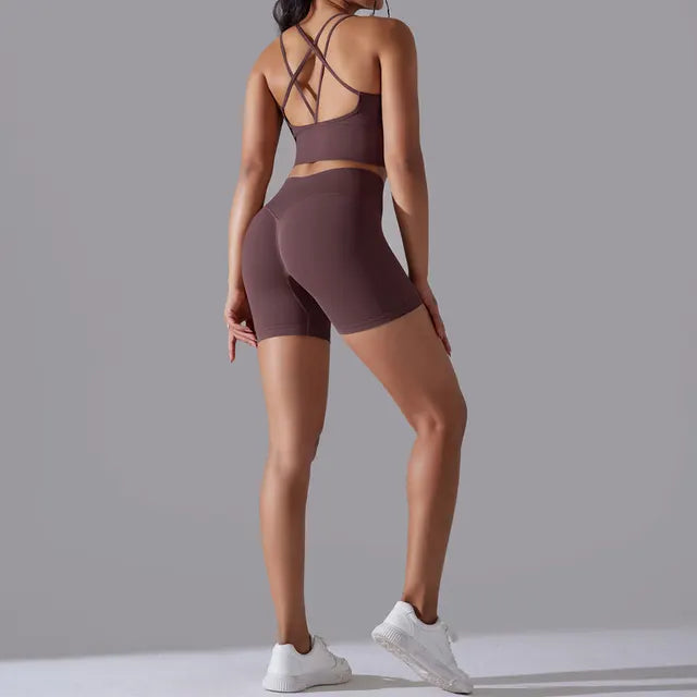 Seamless Leggings Sports Bra Suit Female Clothing High Waist Shorts Workout Clothes