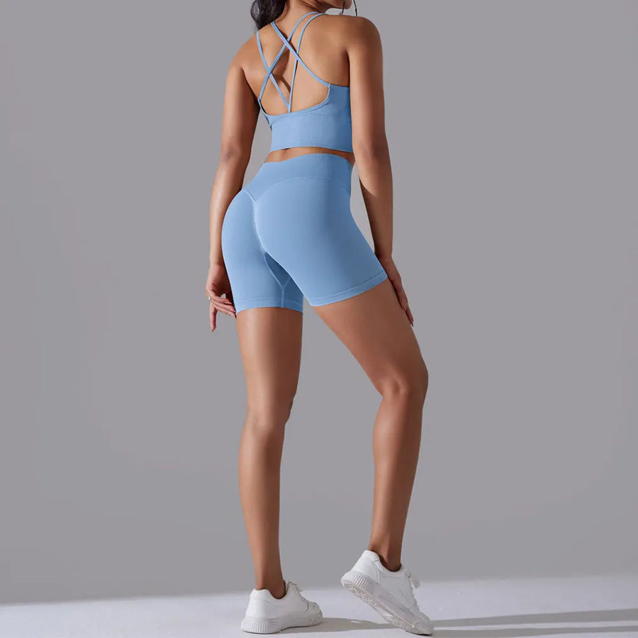 Seamless Leggings Sports Bra Suit Female Clothing High Waist Shorts Workout Clothes