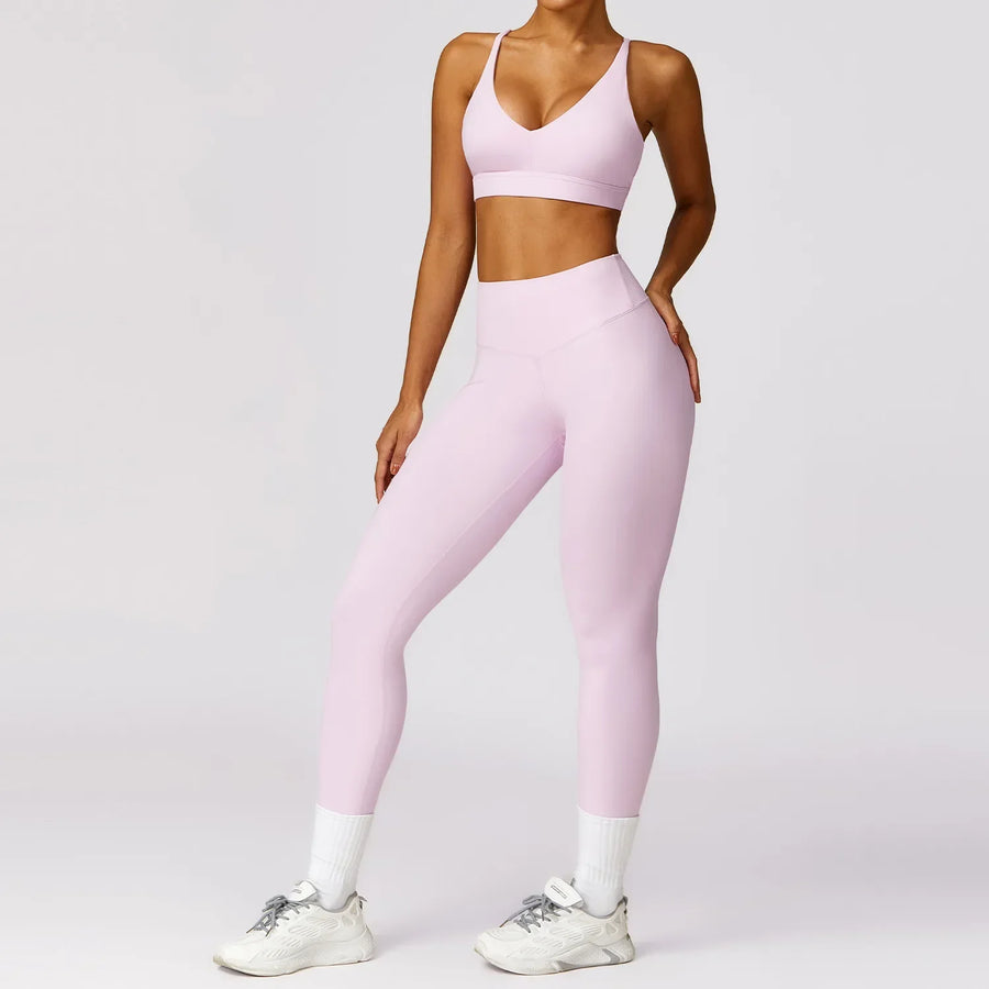 Yoga Set 2 Pieces Women Tracksuits Workout Sportswear Gym