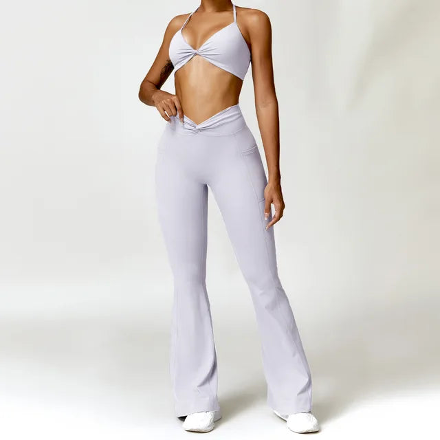 Yoga Set Workout Outfits for Women Tracksuit 2PCS Sport Bra High Waist
