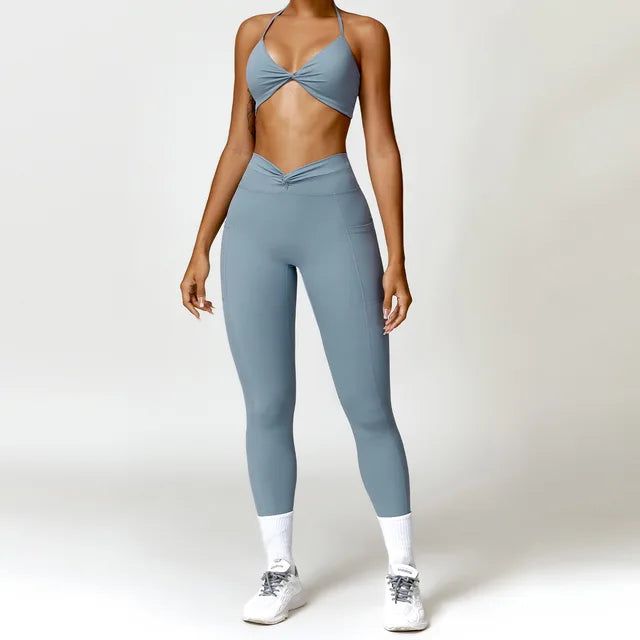 Yoga Set Workout Outfits for Women Tracksuit 2PCS Sport Bra High Waist