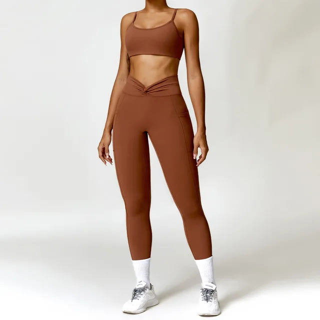 Yoga Set Workout Outfits for Women Tracksuit 2PCS Sport Bra High Waist